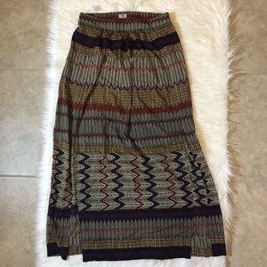 Worthington | Boho Printed Double Slit Maxi Skirt